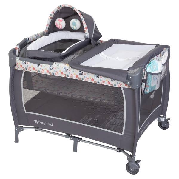 Baby Trend Lil Snooze Deluxe II Nursery Center Playard - Forest Party 3KBP19_IOBG