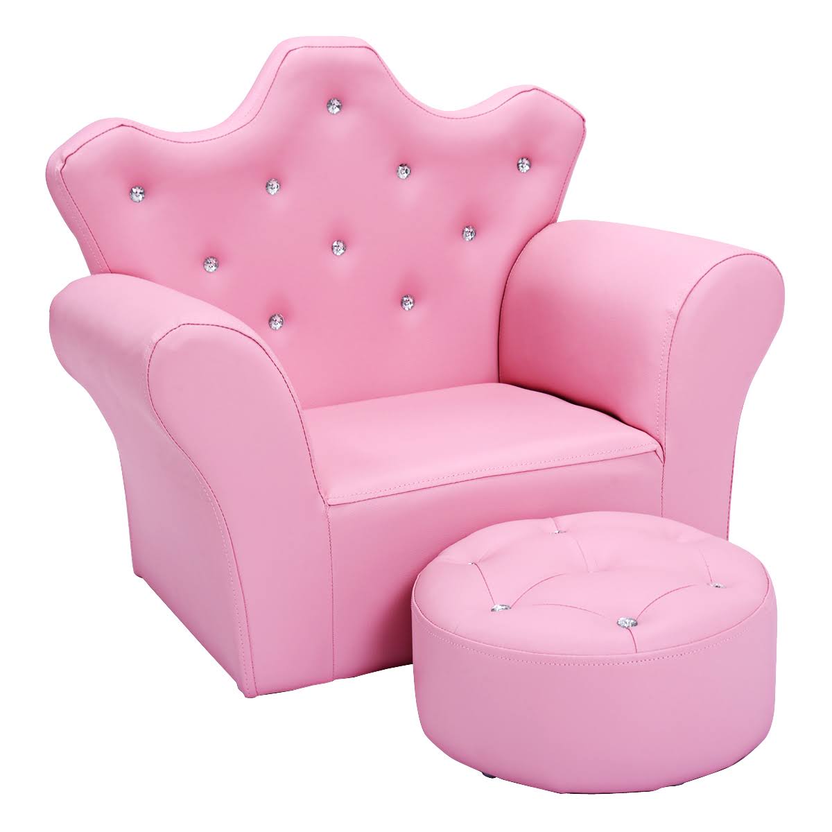 Costway Pink Kids Sofa Armrest Chair Couch Children Toddler Birthday Gift w/ M07HNG_Q9CA