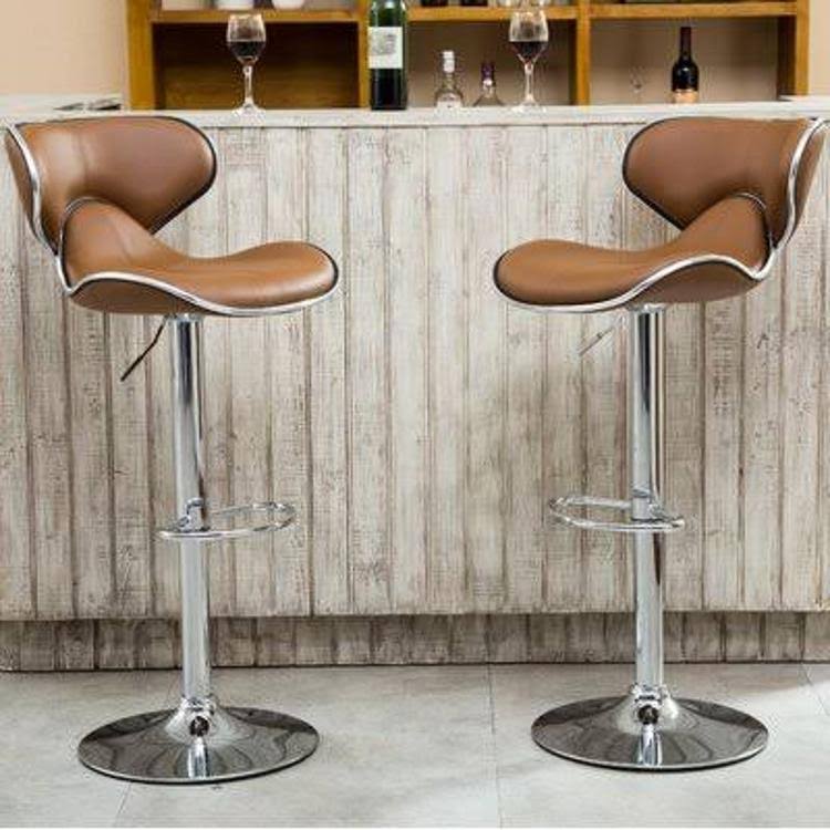Wade Logan Harlow Adjustable Height Swivel Bar Stools, Camel - 2 I5XRUO_UL2T
