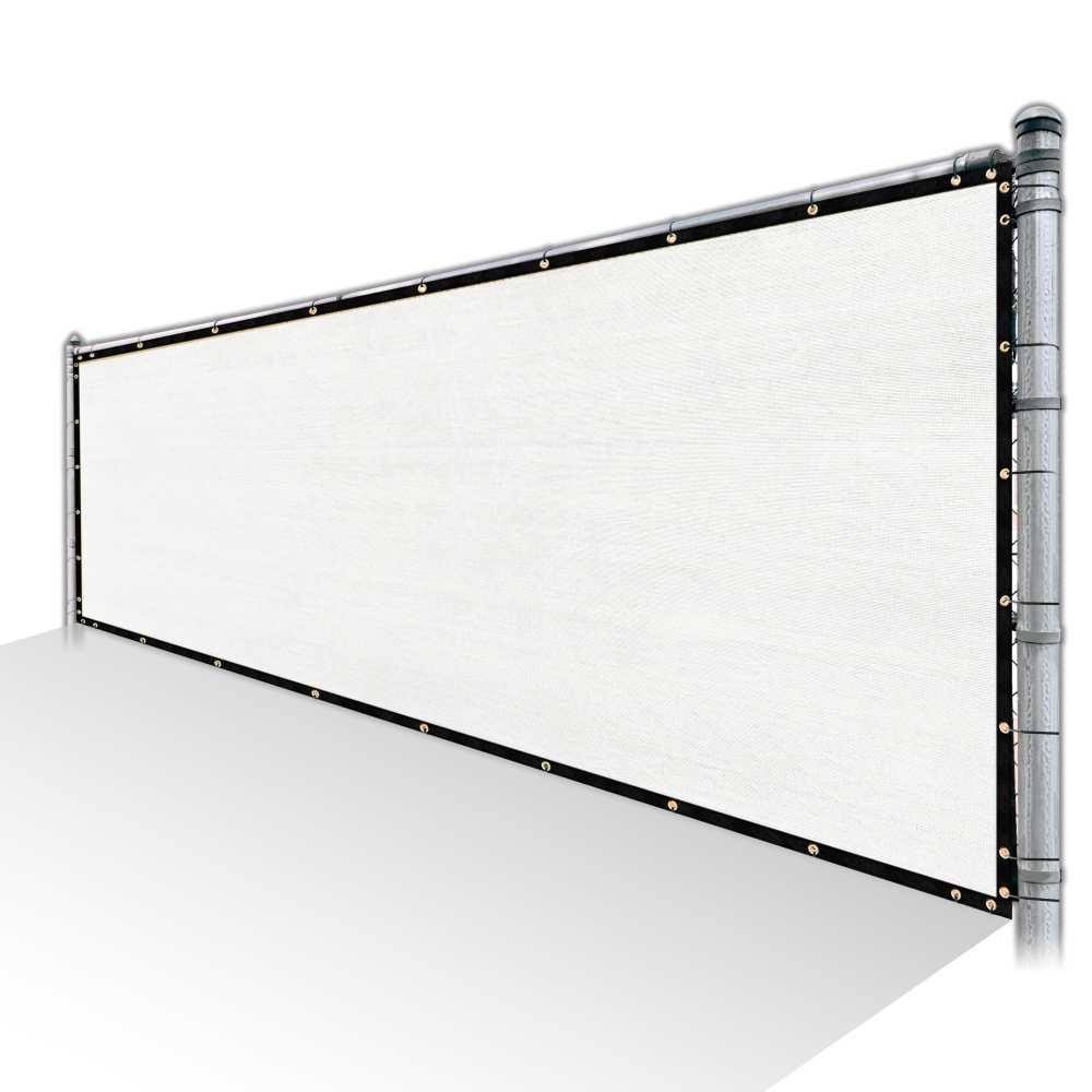 ColourTree 5 ft. x 50 ft. White Privacy Fence Screen Mesh Fabric Cover Windscreen with Reinforced Grommets for Garden KIFO7I_294E