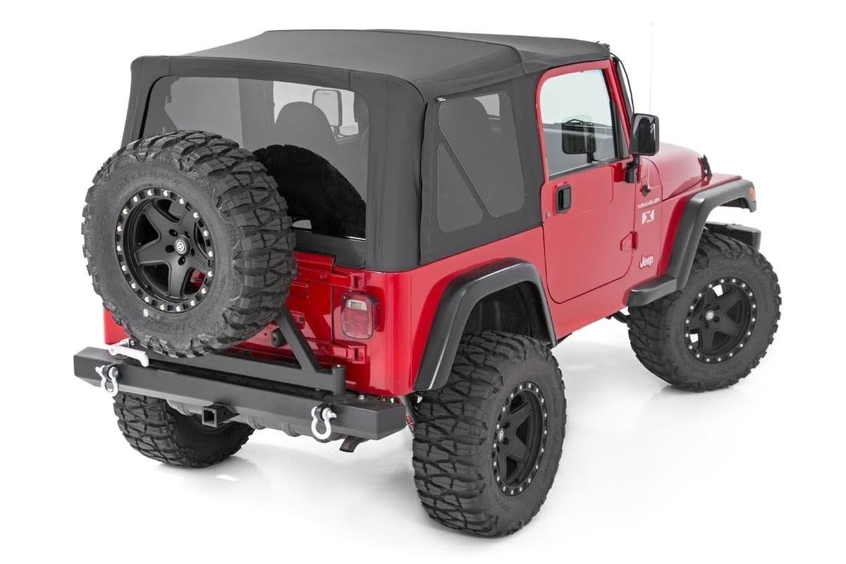 Rough Country RC84050.35 Jeep Wrangler YJ Replacement Soft Top | Black (87-95 - Half Steel doors) PPHYHS_KVLQ