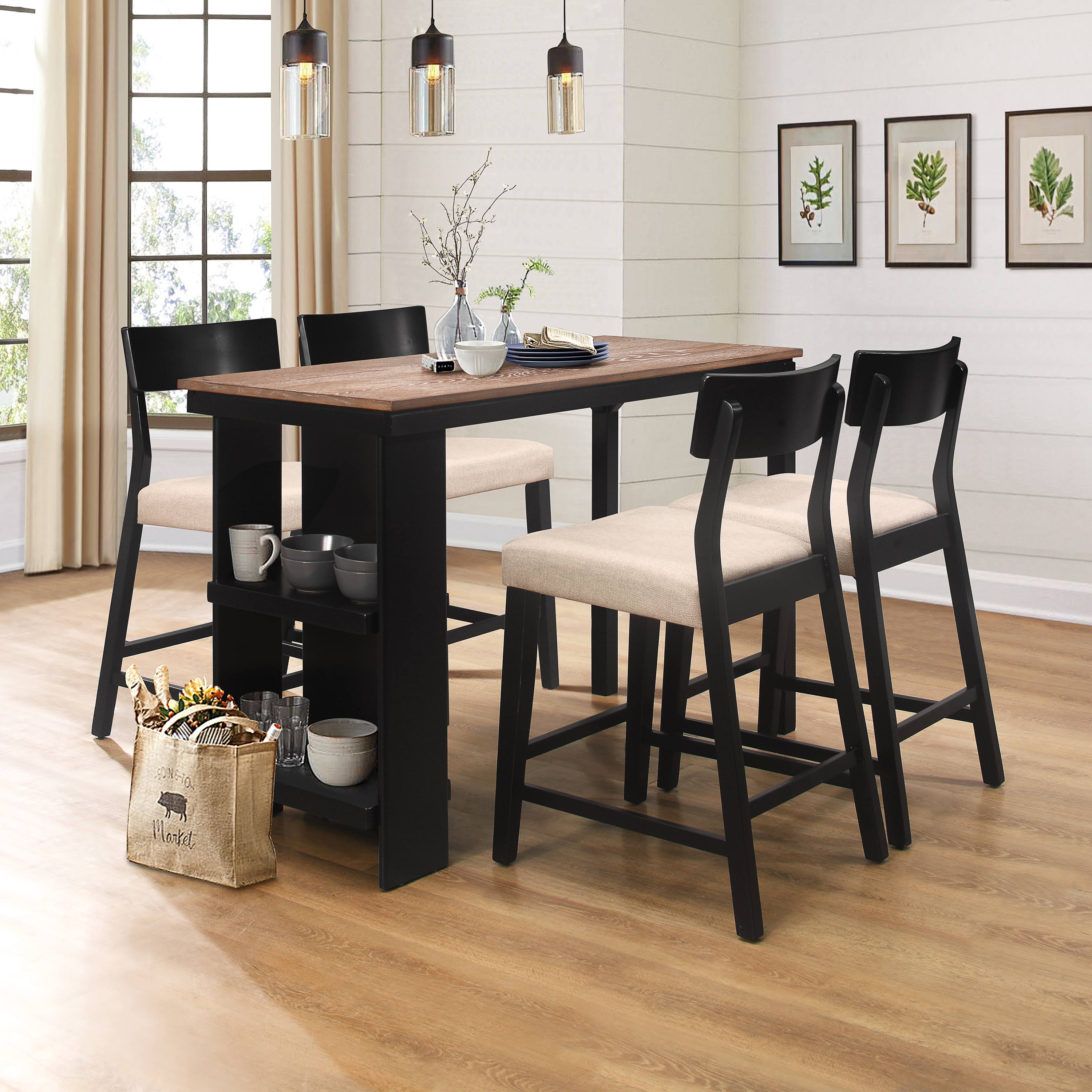 Hillsdale Furniture Knolle Park 5 Piece Wood Counter Height Dining Set, Black with Oak Wire Brush Finished UK7X2H_HVOL