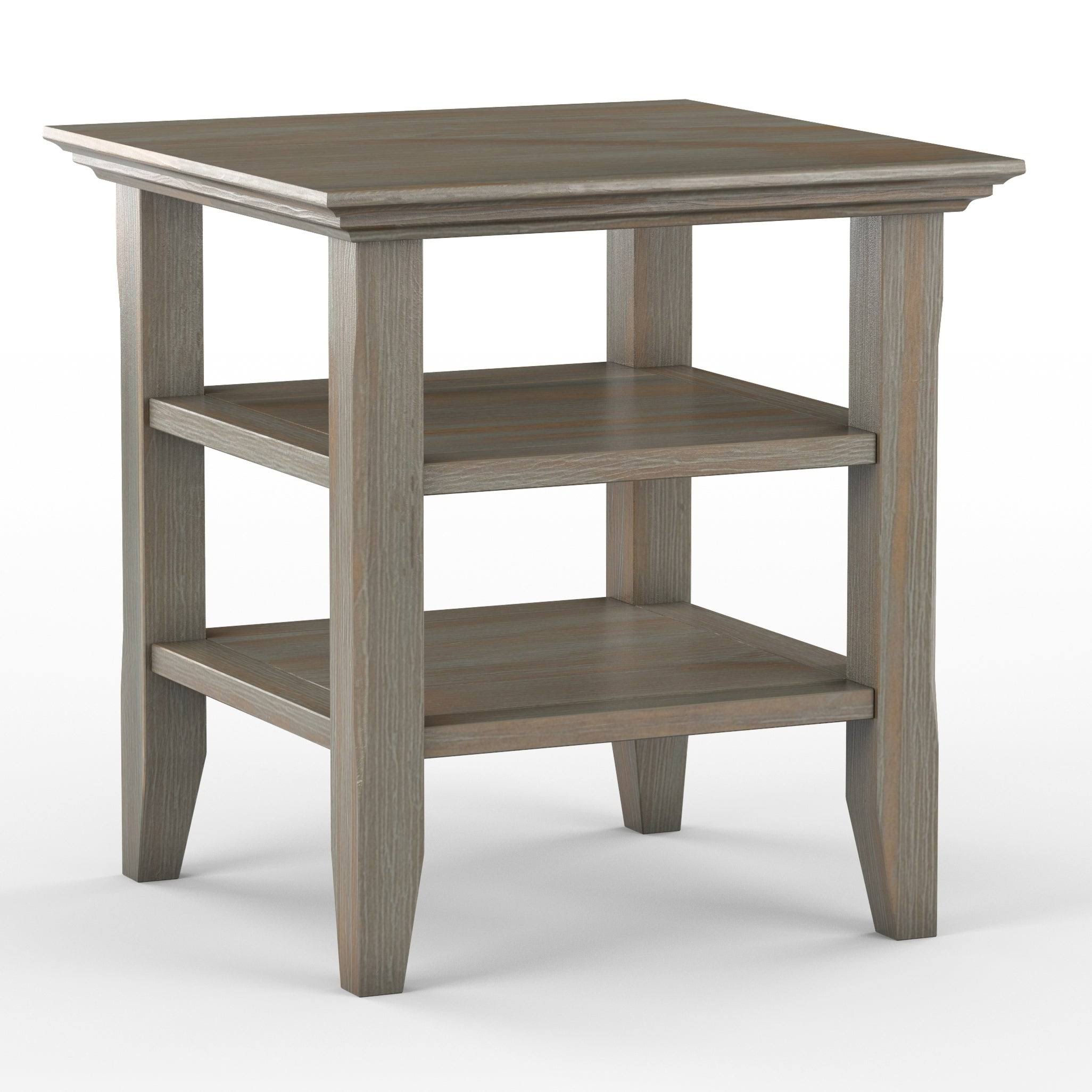Wyndenhall Normandy Solid Wood 19 inch Wide Square Rustic End Table - 19 inch Wide - Distressed 6YYMU7_VRYU
