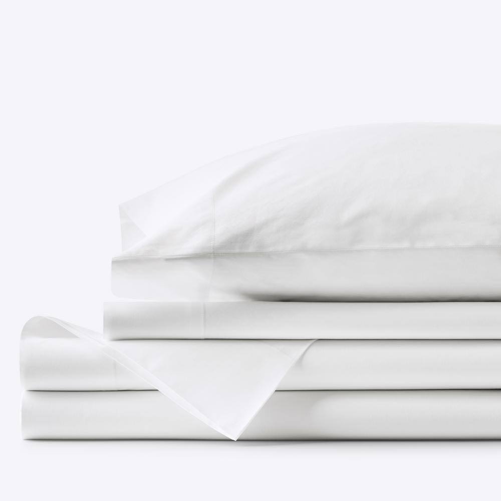 The Company Store Company Essentials 4-Piece White Solid 200-Thread Count Organic Cotton Percale Full Sheet 9OHWQM_MAIB The Company Store Company Essentials 4-Piece White Solid 200-Thread Count Organic Cotton Percale Full Sheet 9OHWQM_MAIB