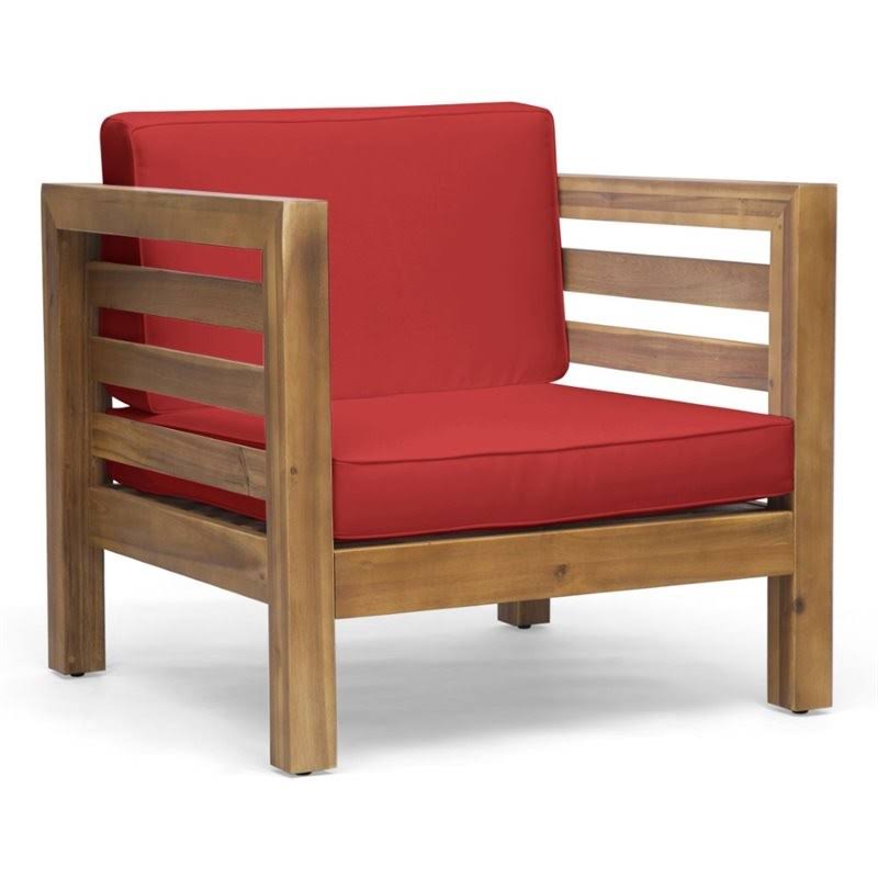 Noble House Oana Outdoor Acacia Wood Club Chair in Teak and PX5I2O_NXY2