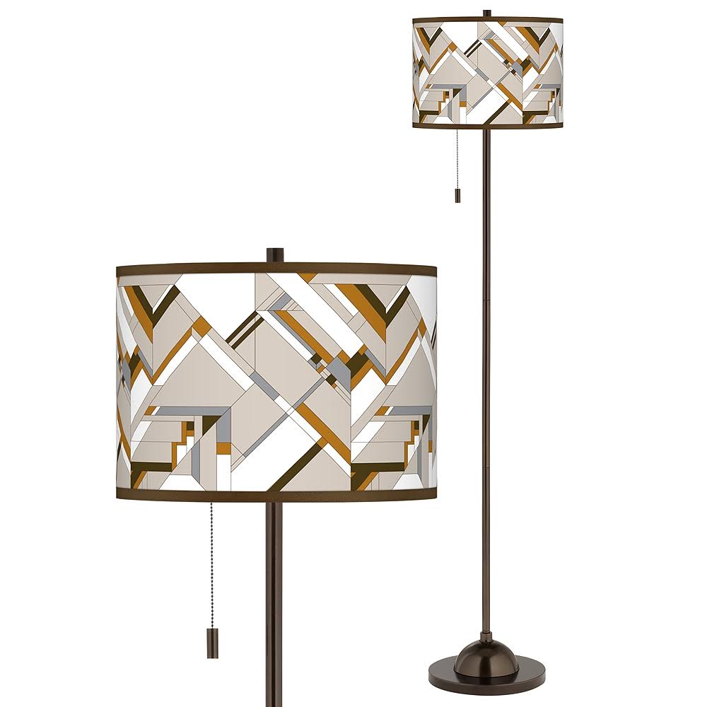 Craftsman Mosaic Giclee Glow Bronze Club Floor Lamp - Style #Y4QYKI_6TYS