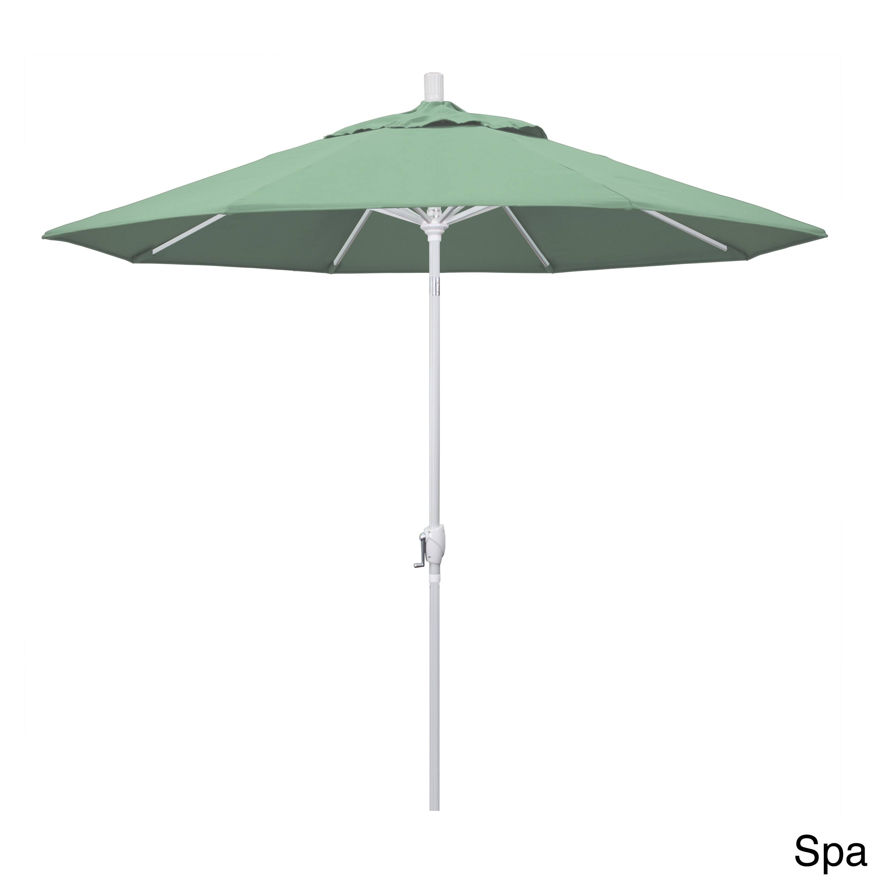 California Umbrella 9 ft. Matted White Aluminum Market Patio Umbrella Push Tilt in Spa OW2BIN_A1XJ