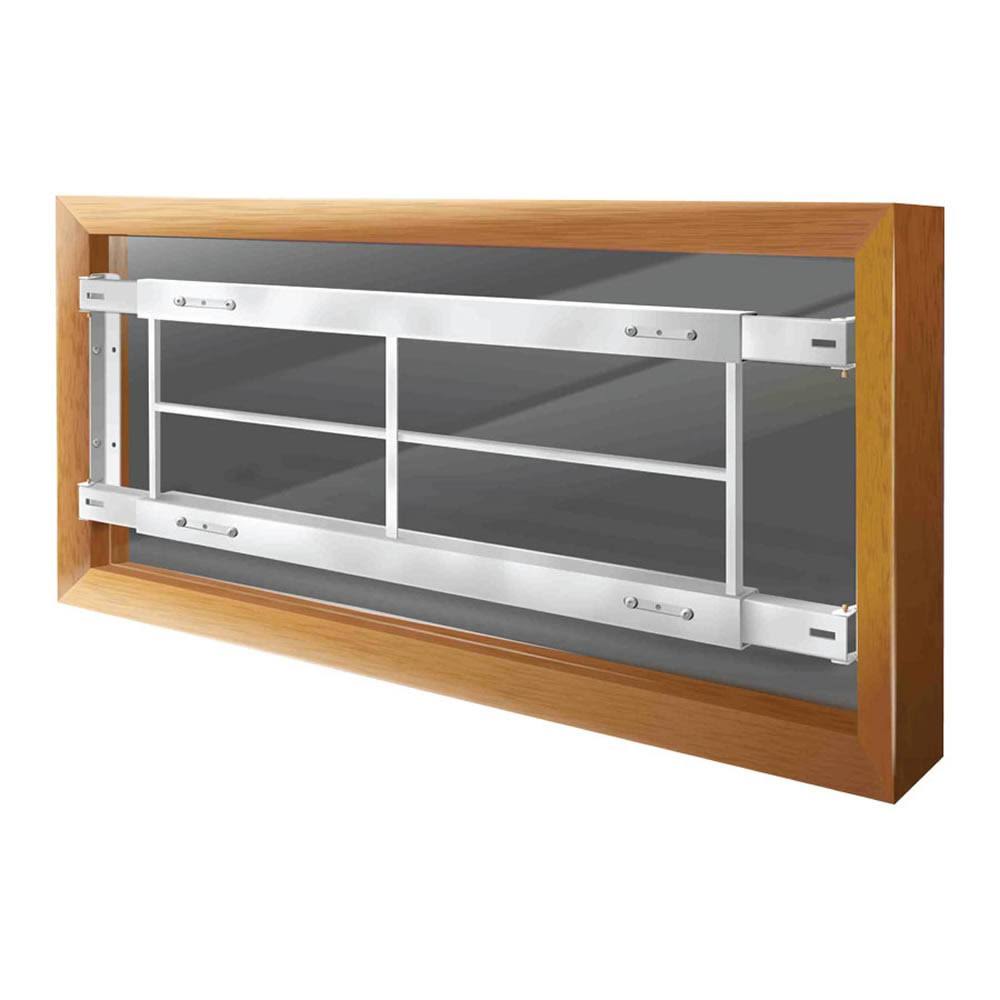 Mr. Goodbar Fixed 42 in. to 54 in. Adjustable Width 3-Bar Window Guard, White, Powder Coated UEUF6D_GJKG