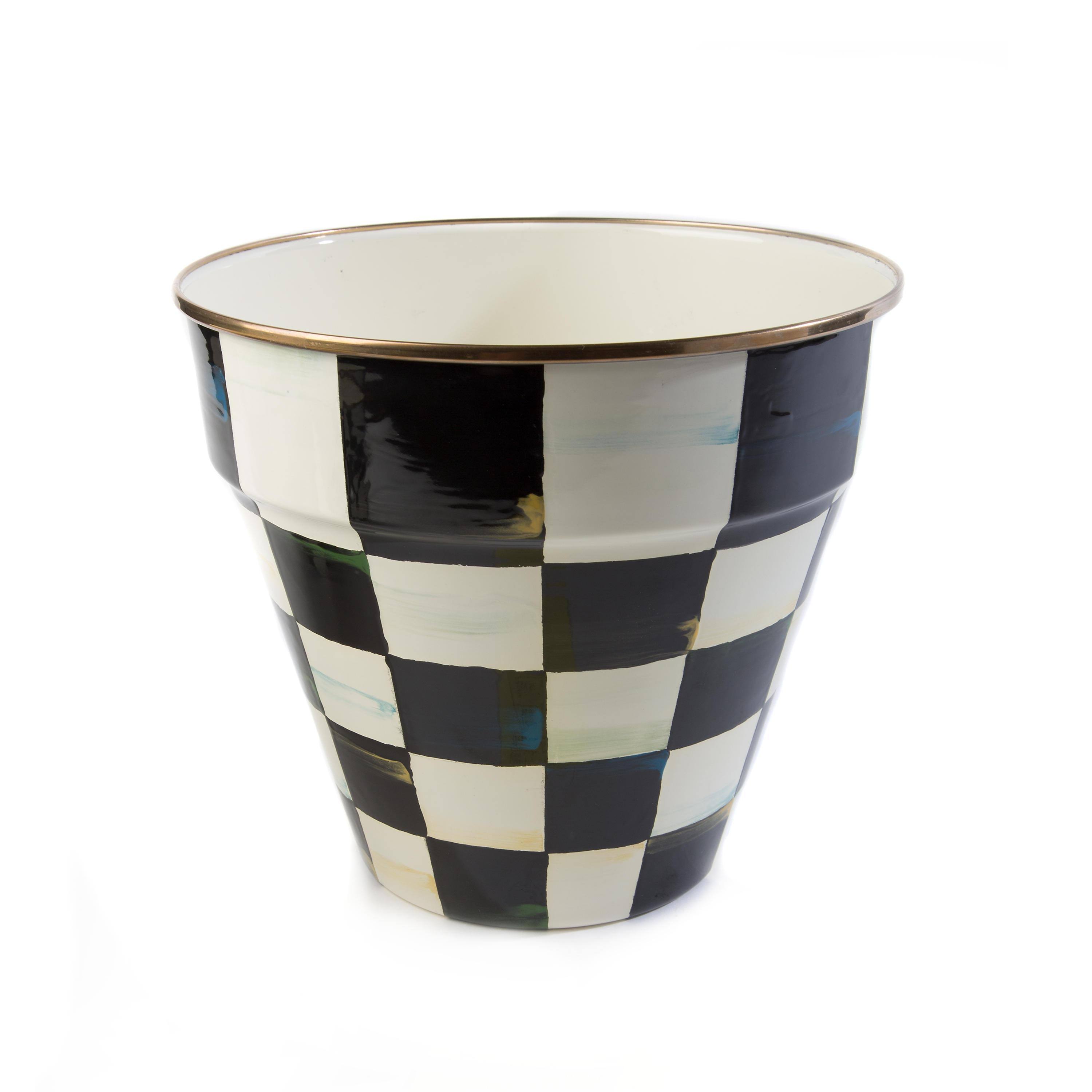 MacKenzie-Childs Courtly Check Enamel Garden Pot - B4VUGD_7R0H