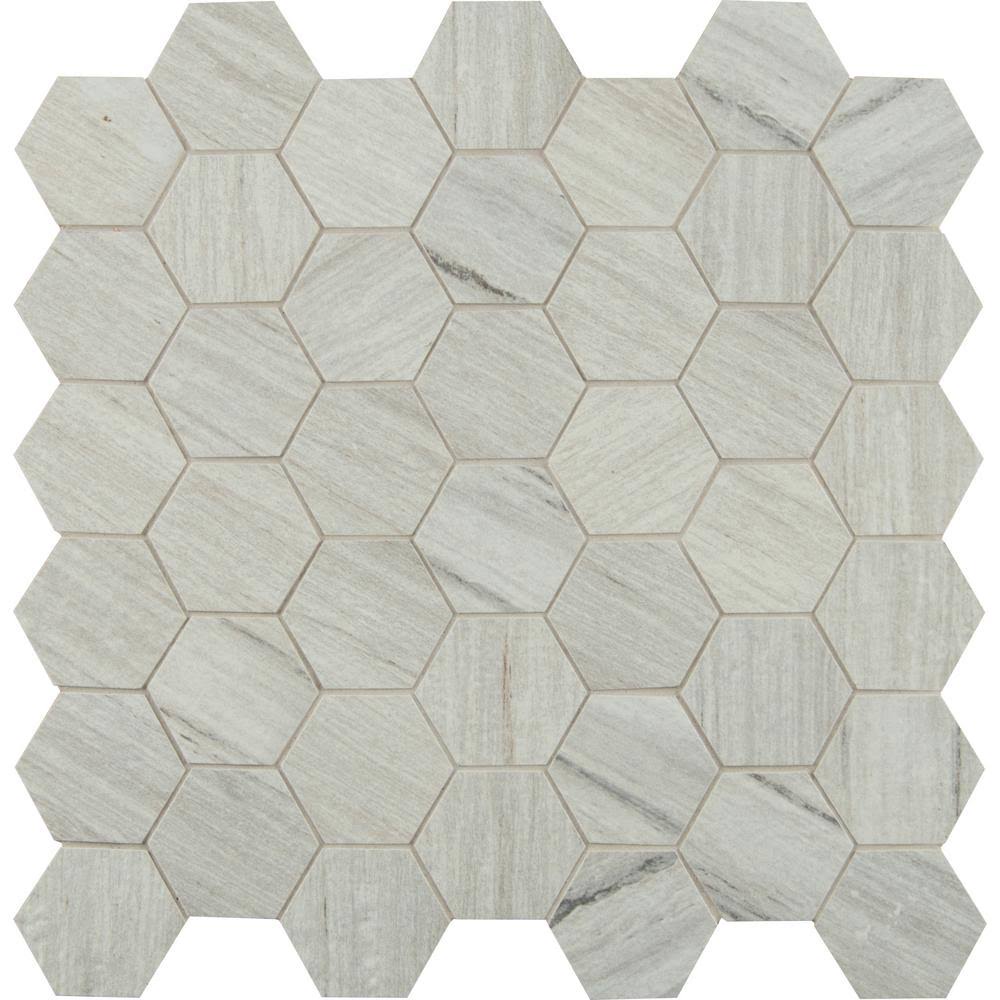 MSI Metro Sand Hexagon 12 in. x 12 in. x 10 mm Matte Porcelain Mosaic Tile (12 Sq. ft. / CASE) ZIEZNB_MWIL