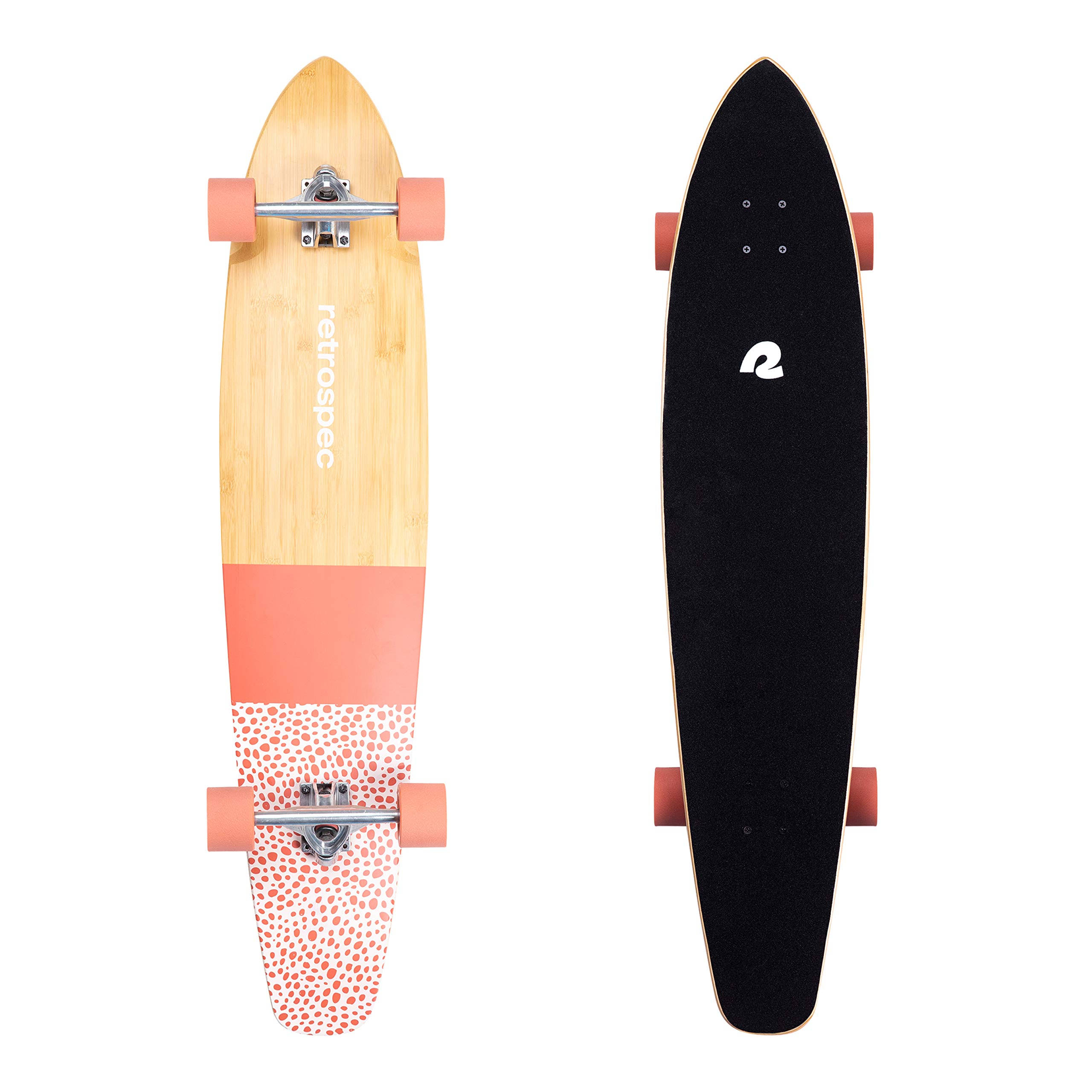 Retrospec Zed Longboard Skateboard Complete Cruiser | Bamboo Canadian Maple Wood Cruiser W/reverse Kingpin Trucks for DO18PK_F4MM