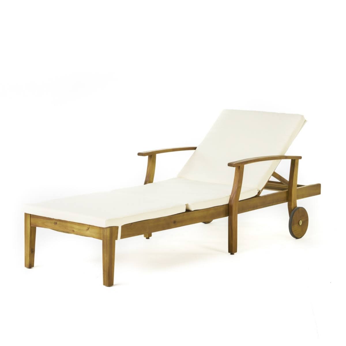 Mavis Outdoor Chaise Lounge with CUSHION, Teak Finish, TRRBGR_GR9M