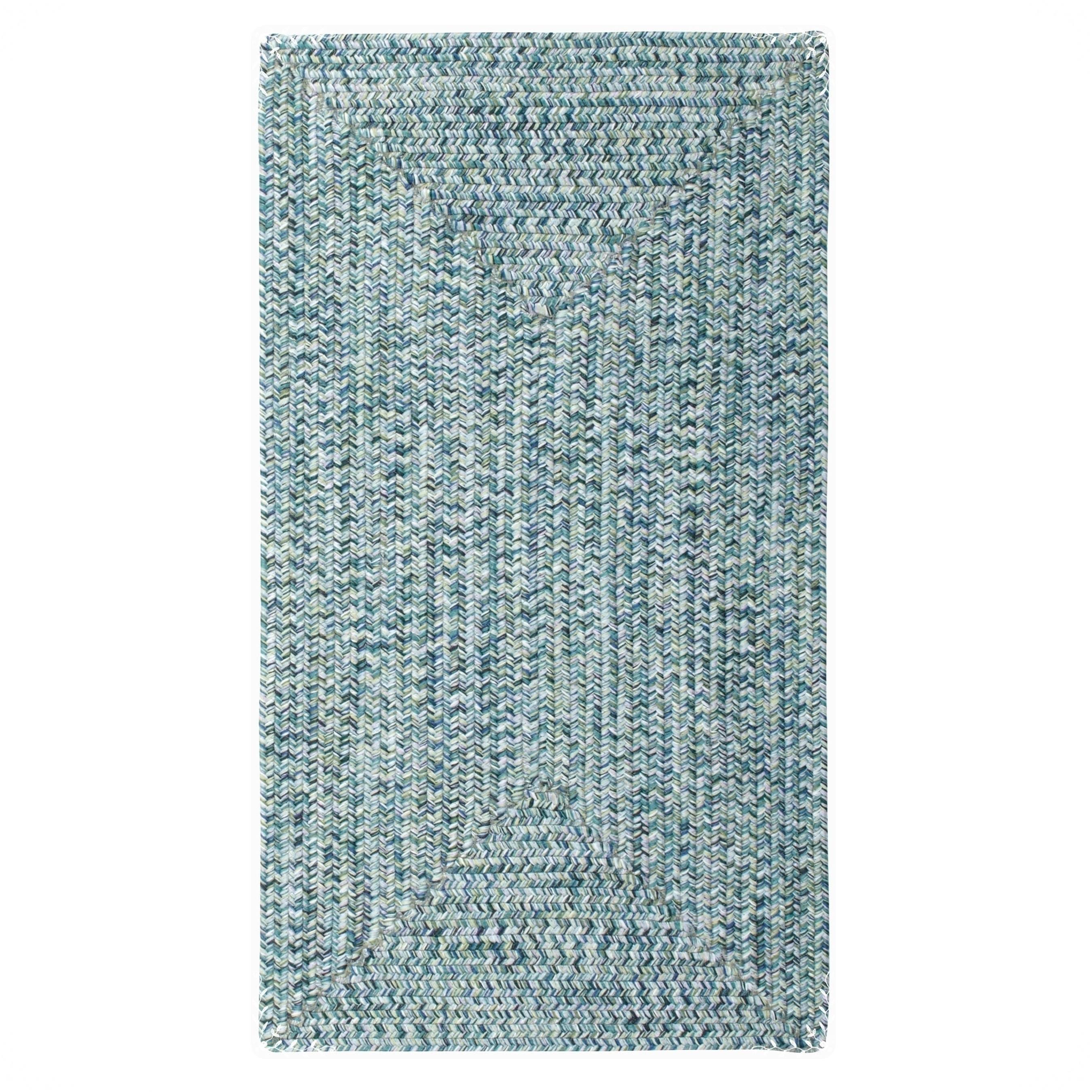 Capel Sea Pottery Blue Outdoor Area Rug; Concentric Runner 2' x 8' N5DBOV_VOYQ