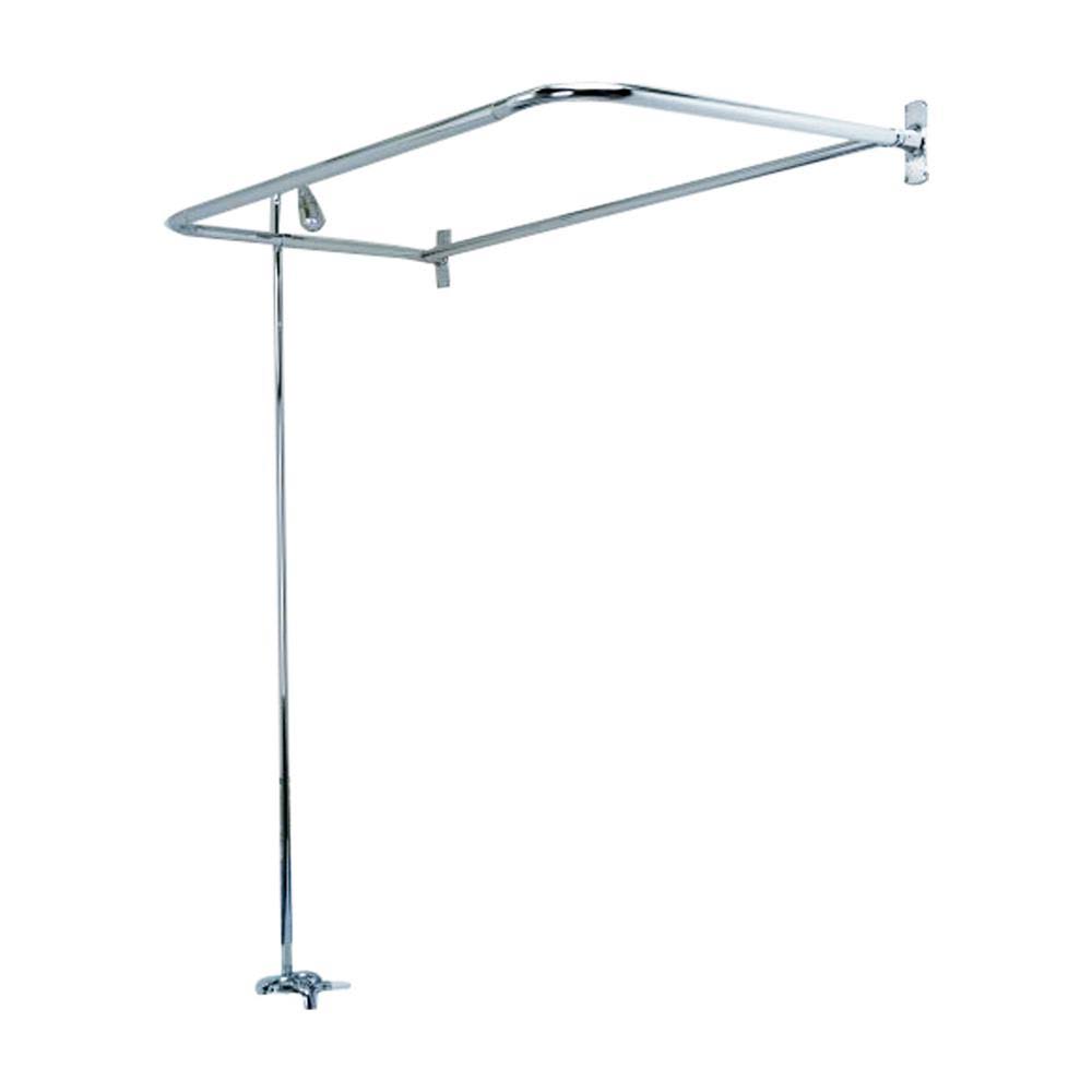 Barclay Converto Two Handle Clawfoot Tub/Shower Faucet Brushed Nickel, 4193-54-5QOA0L_D8NS