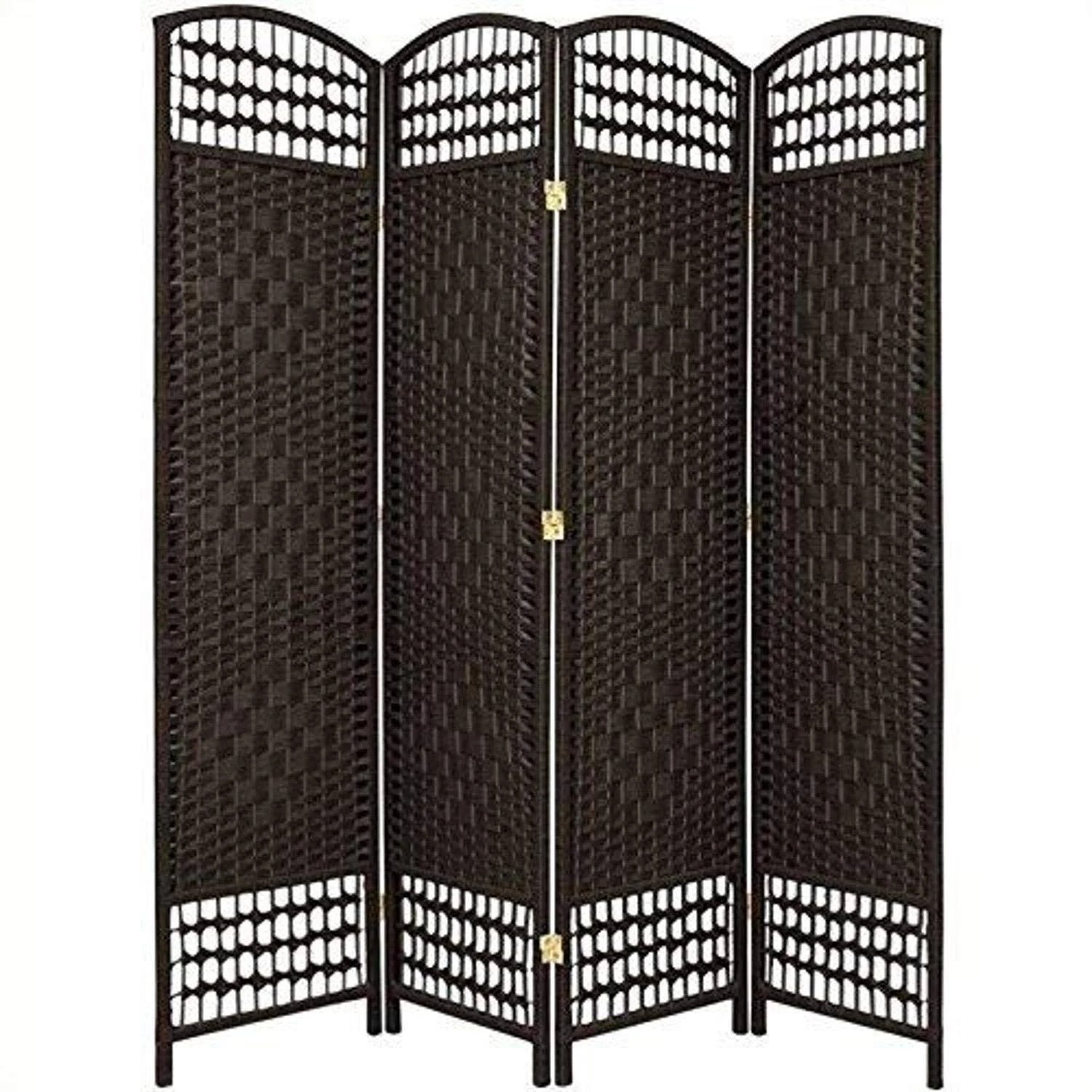 Oriental Furniture 5 1/2 ft. Tall Fiber Weave Room Divider - 4 Panel - 0MHTGS_BU4F