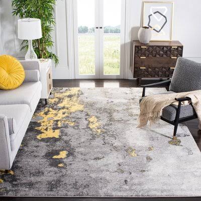 Costa Mesa Power Loom Gray/Yellow Rug Trent Austin Design Rug Size: Rectangle 8' x 10' JCZLLF_X1UZ