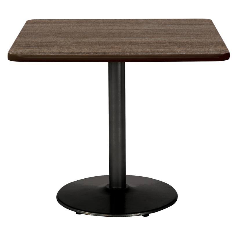 KFI Mode 30 inch Square Breakroom Table, Studio Teak, Black Base, Bistro N4BJOE_VX8T