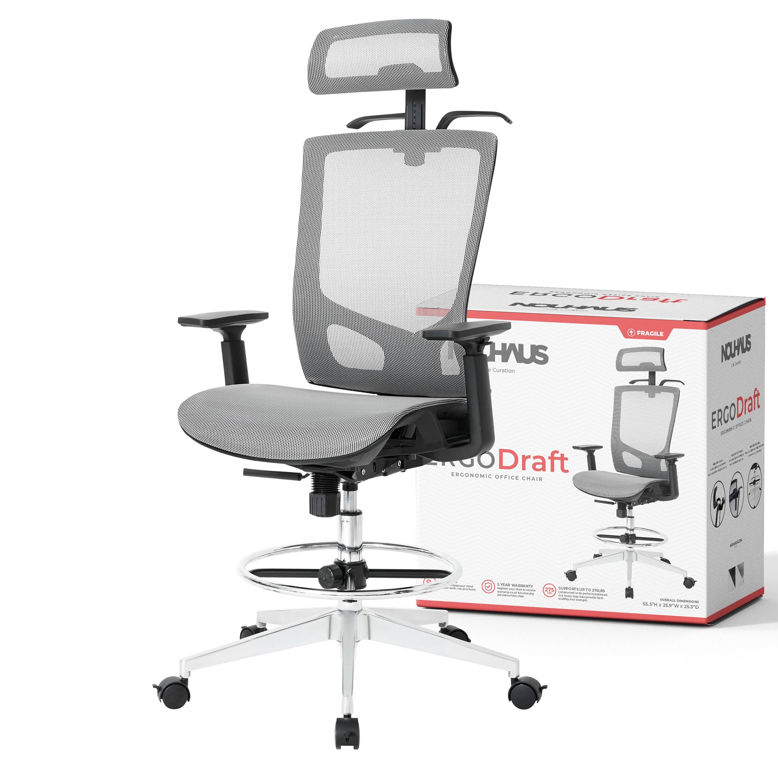 Nouhaus ErgoDraft Drafting, Tall Office, Stool Chair or Standing Desk Chair XUG19D_UCHE