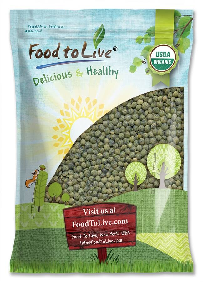Organic French Green Lentils (Whole Dry Beans, Non-GMO, Raw, Sproutable, Bulk) by Food to Live 15 QX9M7Y_OYAX