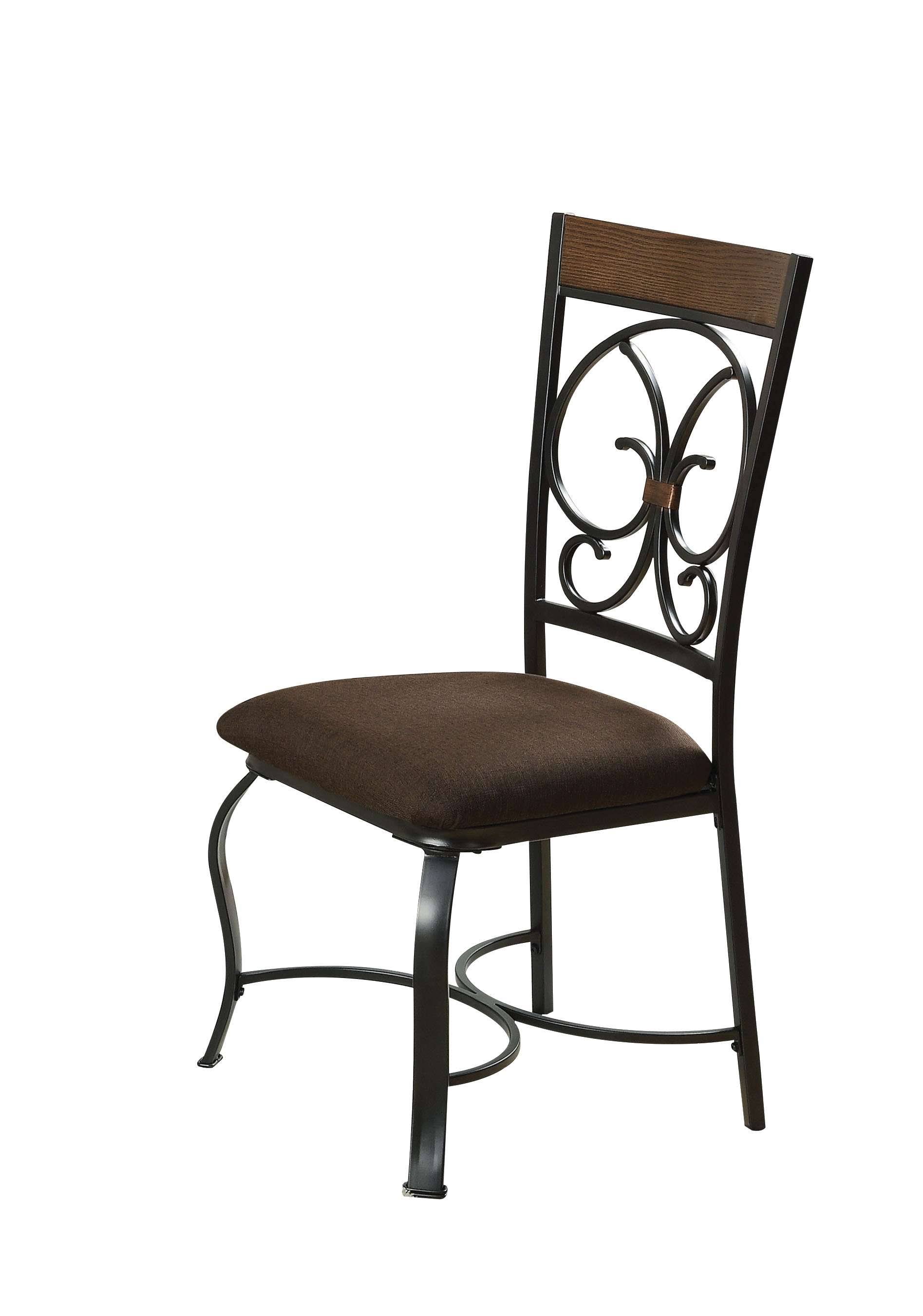 Acme Jassi Side Chair, Dark Cherry Antique Black (Set of 2) 8PYG3R_7B6Y