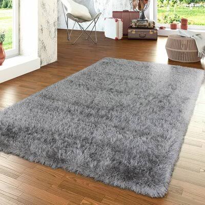 Gena Shag Gray Area Rug Mercer41 Rug Size Rectangle 6'YNDMY3_GWWJ