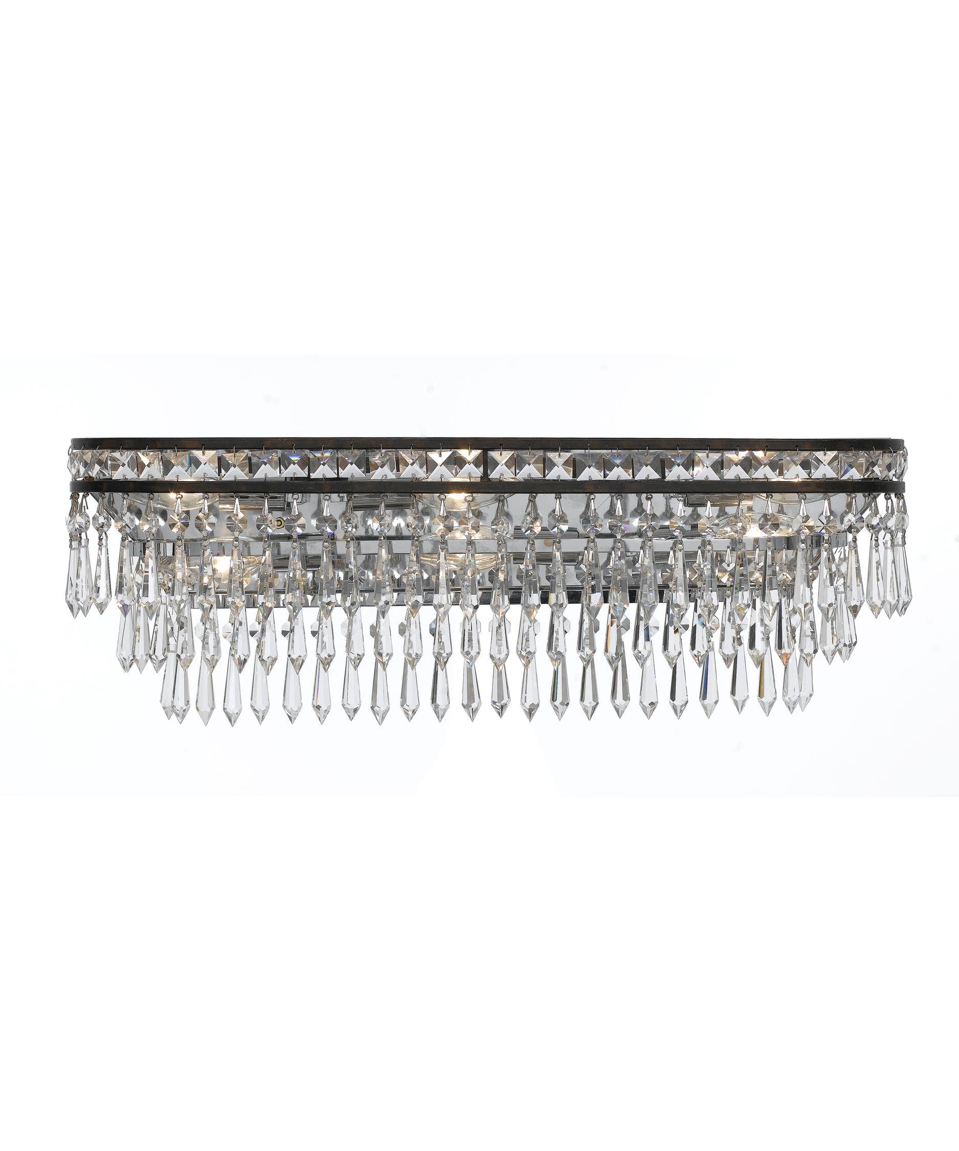 Crystorama 5265-EB-CL-MWP Mercer 6 Light Hand Cut Crystal Bronze Vanity 5A7PNC_IXLK